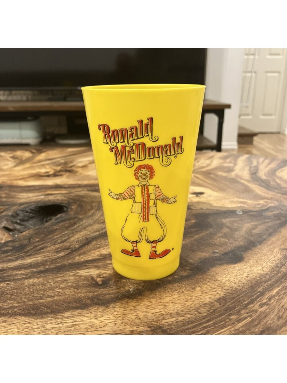 Vintage 1978 McDonald's Ronald McDonald Happy Meal Yellow Plastic Cup